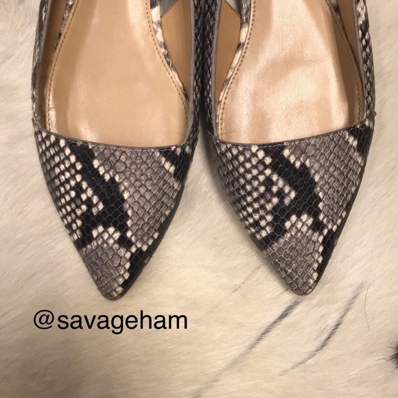MK Claudia Python-Embossed Slingback Flats - Picture 2 of 8